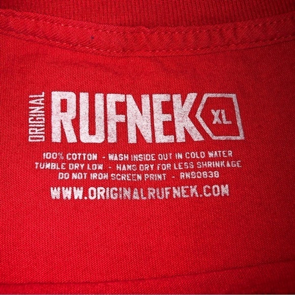 Original Rufnek Ruff and Tuff Dog Graphic Mens T-shirt Red Size XL Short Sleeve - Picture 3 of 7